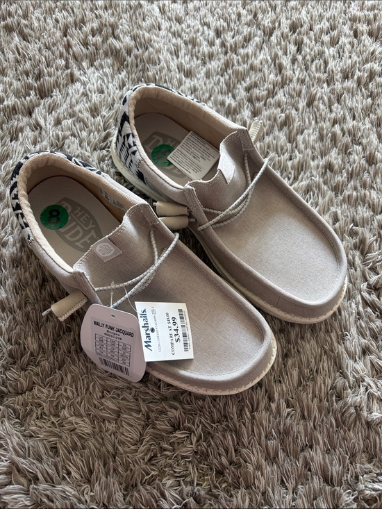 Hey Dude Other - Hey Dude Men’s Slip-On Loafers in Light Beige with Black Pattern